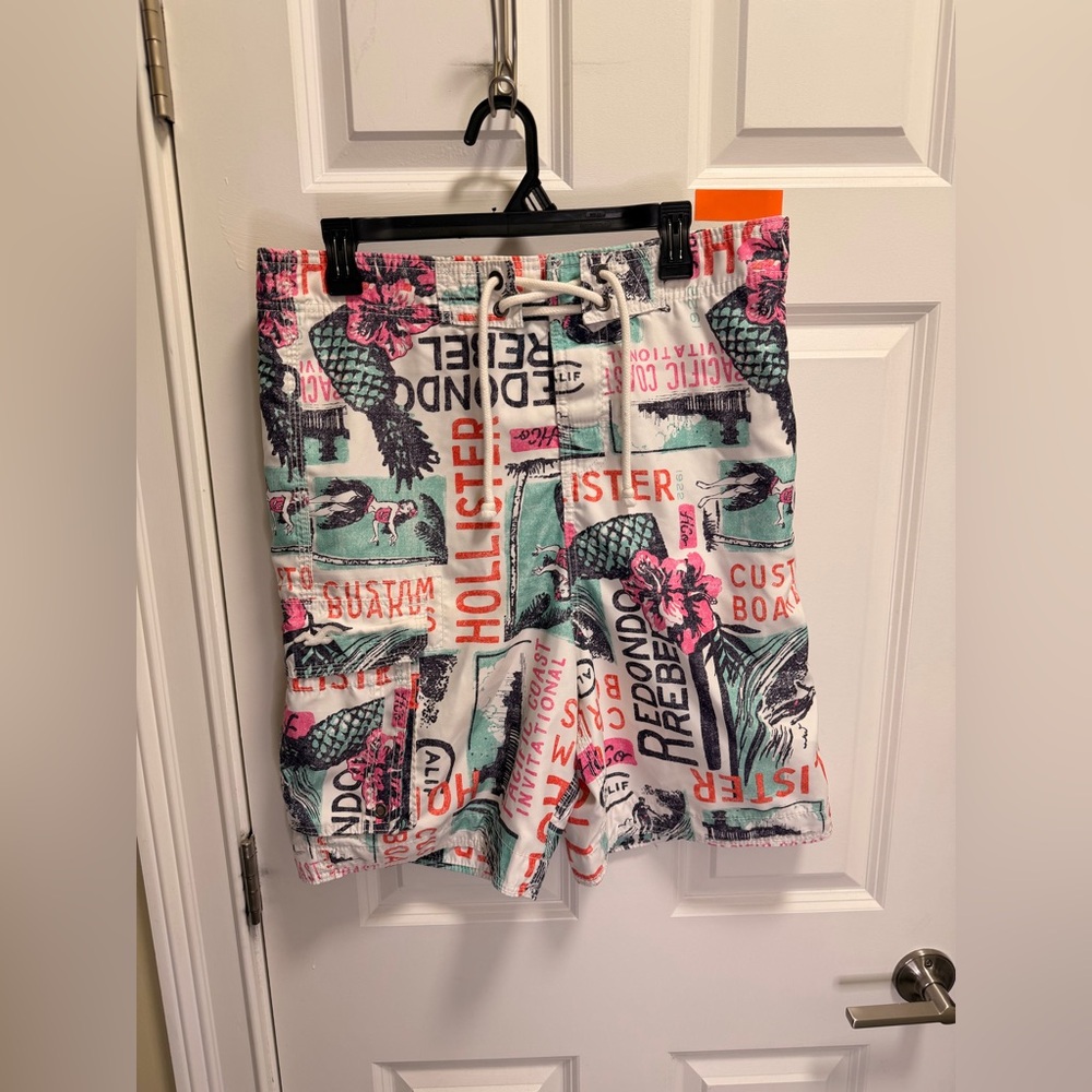 Mens Hollister Mesh Lined Swim Trunks
